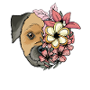 Border Terrier with flowers