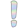 Holographic exclamation mark