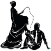 bridal couple married couple silhouette