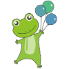 Grenouilles ballons verts drôles animaux