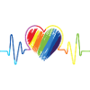 Lbgt Pride Flag Rainbow Heartbeat