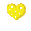 Piece of heart-shaped cheese