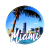Miami Neon Palm Trees Skyline