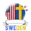 Svensk amerikansk flagga Svenska Rötter USA Medborgare