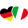Germany Italy Flag Heart Love