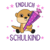 Endlich Schulkind Erdmännchen Schultüte Schule