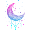 Kawaii Colorido Pastel Luna Goda