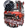 Legendarisk V8 Pick Up Truck Amerikansk Flagga