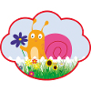 Small sweet snail with flower