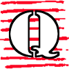 black white red stripes q