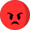 Angry face emoji