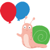 Schnecke mit Luftballons