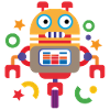 lustiger bunter Roboter