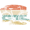 Retro Bicycle Silhouette on Sunset Stripes