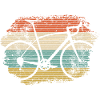 Retro Rainbow Bicycle Silhouette