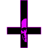 Cross retounée purple skull