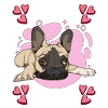 French Bulldog Frenchie Heart Design