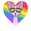 Sphynx Katze - Sphinx-Katze - Regenbogen Herz