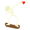 Skeleton Skateboard Dabbing Skate Skeleton Heart