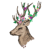 Deer with flowers