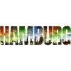 Hamburg lettering with skyline