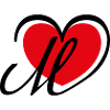 Liebe Herz Buchstabe M