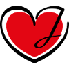 Liebe Herz Buchstabe J