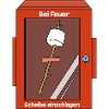 Bei Feuer Scheibe einschlagen