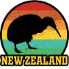 New Zealand Kiwi - Retro sunset