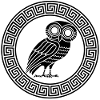 Symbole grec du hibou noir