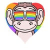 LGBT Heart with Monkey Rainbow