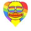 LGBT coeur avec l’arc-en-ciel canard