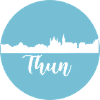 thun,skyline,graffiti, scherenschnitt,blau,schweiz