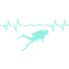 Divers with heartbeat, diving