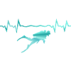 Divers with heartbeat, diving