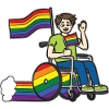 LGBTQ Rollstuhlunterstützung Rainbow Flag