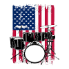Drums Drummer Gift USA Flag