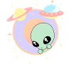 Chibi Alien Kawaii Pastel Mignon Green Man Space OVNI