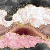 Pink Gold Glitter Agate Stone
