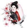 Geisha Sakura Japanese Motif