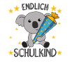 Endlich Schulkind Koala Schultüte Einschulung