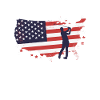 Drapeau américain golfeurs