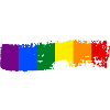 Brush stroke rainbow flag