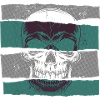 Skull green paper strip dark