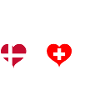Flag Switzerland Denmark Heartbeat