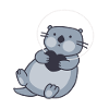 Astronauts Otter in space