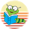 Bookworm Retro Sunset Design