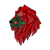 Drapeau du Maroc lion polygone