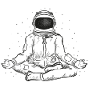 Meditating astronaut, cool, funny