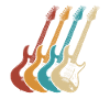 Retro Electric Guitar Guitarist